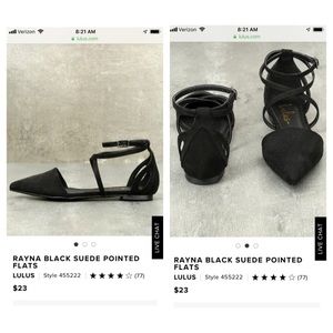 Black suede pointed flats